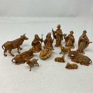 Vintage Fontanini Polymer Nativity 1983 Italy 15 Pieces Jesus